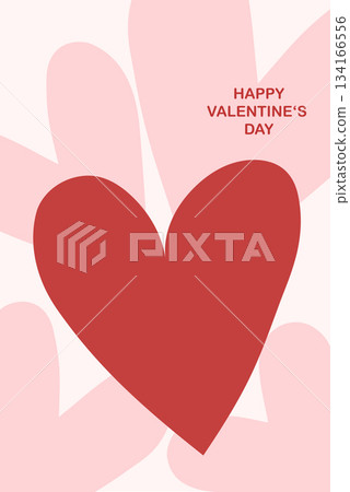 Love cover background. Happy Valentines Day cards with two hearts one line continuous shape, greeting sign. Invitation abstract design patterns in minimal line art modern style 134166556