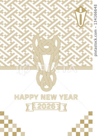 時尚簡約的2026年年新年賀卡 134166648