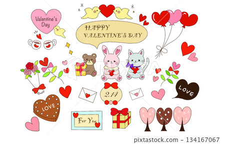情人節手繪插圖_色彩繽紛 134167067