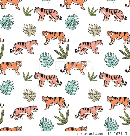 pattern, seamless, tiger 134167145