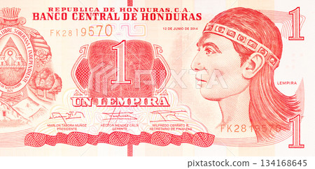 Banco Central de Honduras is responsible for printing official 1 lempira banknotes. Banco Central de Honduras is responsible for printing official 1 lempira banknotes. 134168645