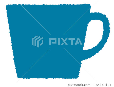 Flat and simple blue mug illustration material 134169104