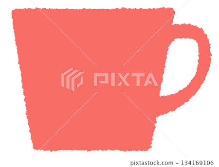 Flat and simple pink mug illustration material Flat and simple pink mug illustration material 134169106