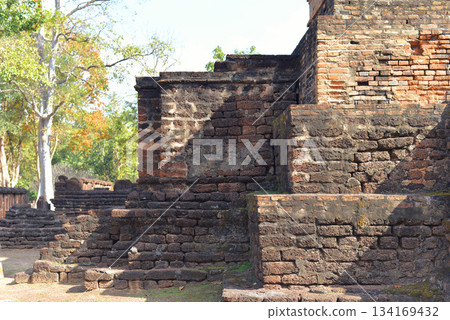 Ruins of buildings, Buddhist architecture Ruins of buildings, Buddhist architecture 134169432
