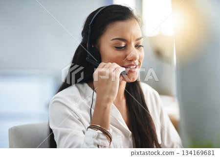 Communication, microphone or woman in call center consulting, speaking or talking at customer services. Virtual assistant, friendly or sales consultant in telemarketing or telecom company help desk Communication, microphone or woman in call center consulting, speaking or talking at customer services. Virtual assistant, friendly or sales consultant in telemarketing or telecom company help desk 134169681