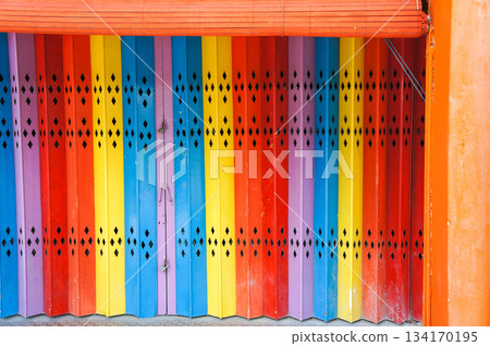 A colorful gate found in Kuala Lumpur, the capital of Malaysia 134170195