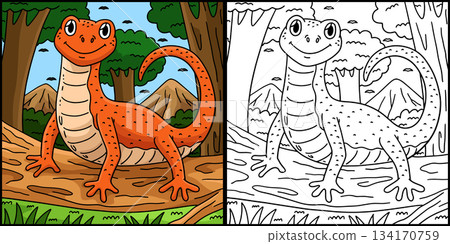 Forest Animal Newt Coloring Page Illustration Forest Animal Newt Coloring Page Illustration 134170759