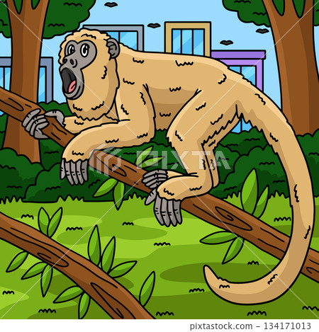 Howler Monkey Animal Colored Cartoon Illustration Howler Monkey Animal Colored Cartoon Illustration 134171013
