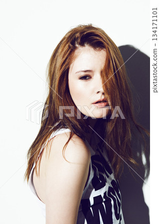 Face portrait, fashion or redhead woman with confidence isolated on a white background in studio in USA. Confident, stylish girl or ginger female model with empowerment, unique or cool hipster style Face portrait, fashion or redhead woman with confidence isolated on a white background in studio in USA. Confident, stylish girl or ginger female model with empowerment, unique or cool hipster style 134171101