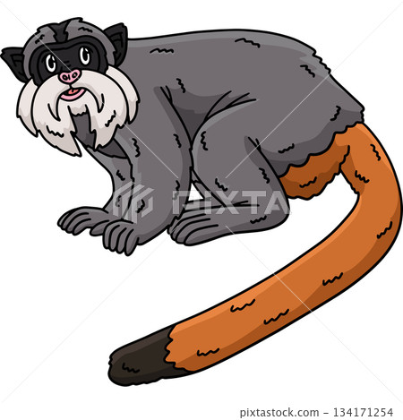 Emperor Tamarin Monkey Animal Cartoon Clipart  134171254