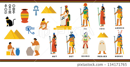 Ancient Egypt illustration set Ancient Egypt illustration set 134171765