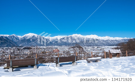 從大町公園眺望北阿爾卑斯山（冬季） 134171920
