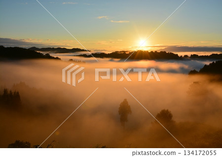 Dawn of Gamo Rice Terrace Undiscovered Morning glow Dawn of Gamo Rice Terrace Undiscovered Morning glow 134172055