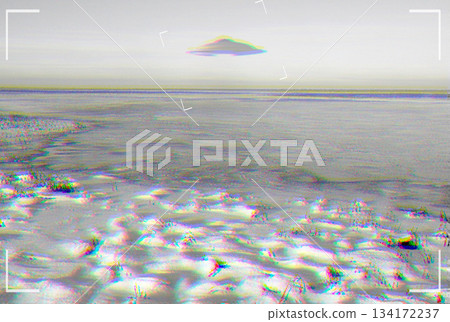 UFO, alien and viewfinder on a camera screen with a spaceship in the sky over area 51. Camcorder, spacecraft and conspiracy theory with a flying saucer on a display to record a sighting of aliens UFO, alien and viewfinder on a camera screen with a spaceship in the sky over area 51. Camcorder, spacecraft and conspiracy theory with a flying saucer on a display to record a sighting of aliens 134172237