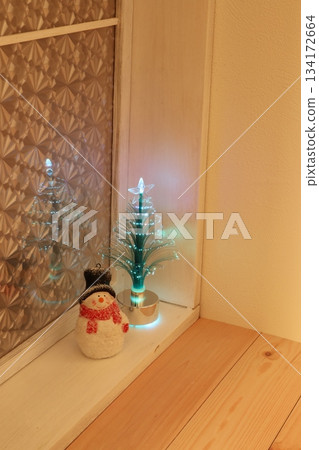 Christmas tree and snowman Christmas tree and snowman 134172664