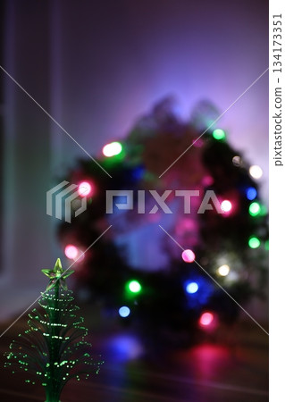 Lighted Christmas wreath Lighted Christmas wreath 134173351