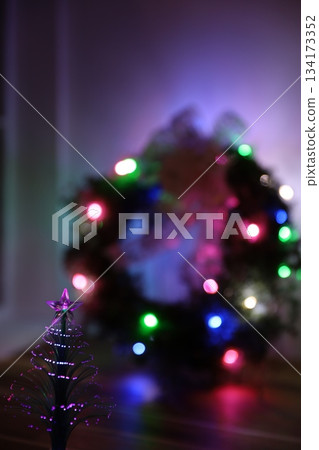 Lighted Christmas wreath Lighted Christmas wreath 134173352