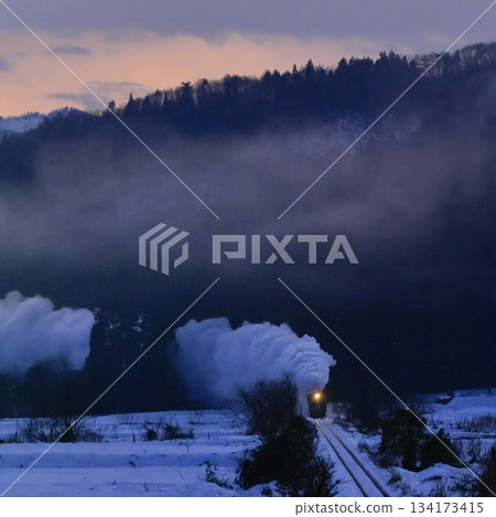 Banetsu West Line SL擁有雪景 134173415