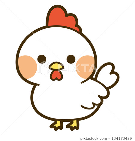 可愛的雞插圖 134173489