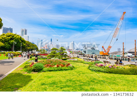 春天的橫濱灣地區山下公園 134173632