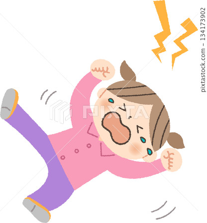 A girl crying upside down 134173902