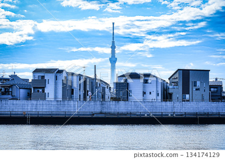 Skytree as seen from Nakagawa Terrace 134174129
