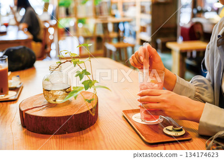 Drink time at the cafe Drink time at the cafe 134174623