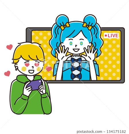 一位男士在直播中支持一位女偶像-真愛 一位男士在直播中支持一位女偶像-真愛 134175182