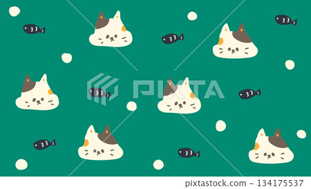 視訊串流背景 73:復古可愛貓咪和魚 視訊串流背景 73:復古可愛貓咪和魚 134175537