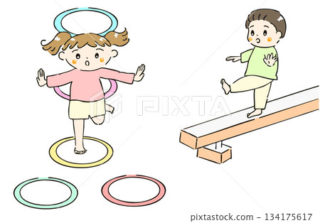 兒童復健期間進行循環訓練 134175617