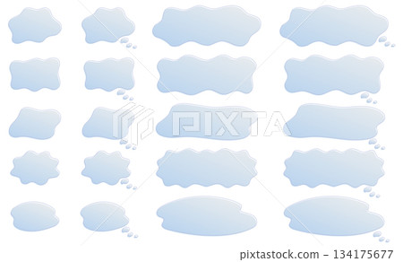 A set of speech bubbles with images of confusion and worry (blue) 134175677