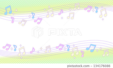 Musical note pastel background [16:9 material series] 134176086