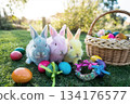 Easter decorations and bunnies 134176577