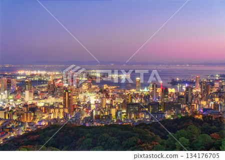 Night view of Kobe from Anchor Mountain 134176705
