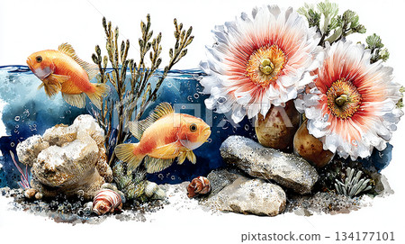 wild fish on a white background wild fish on a white background 134177101