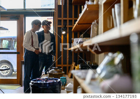 A couple shopping at a general store A couple shopping at a general store 134177193