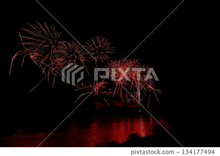 Fireworks reflected in the water 134177494