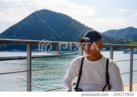 Port scenery and man 134177910