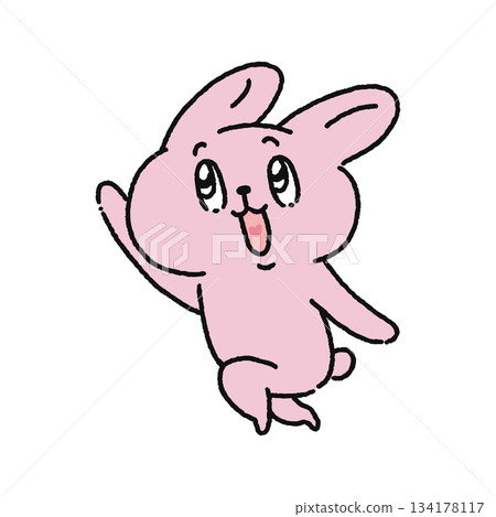 A rabbit skipping happily 134178117