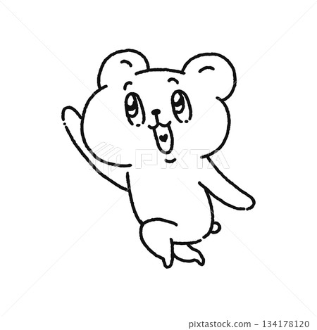 A bear skipping happily - line drawing A bear skipping happily - line drawing 134178120