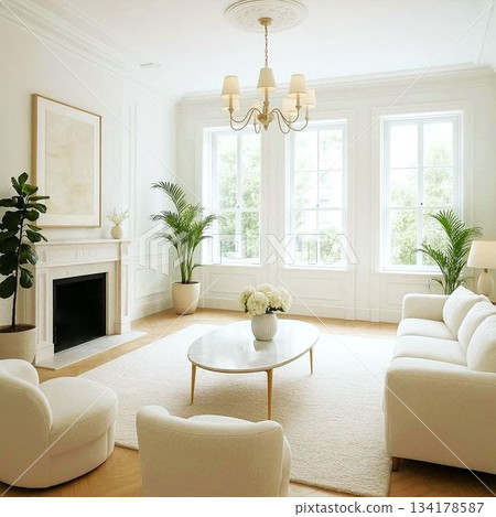 時尚的白色房間 時尚的白色房間 134178587
