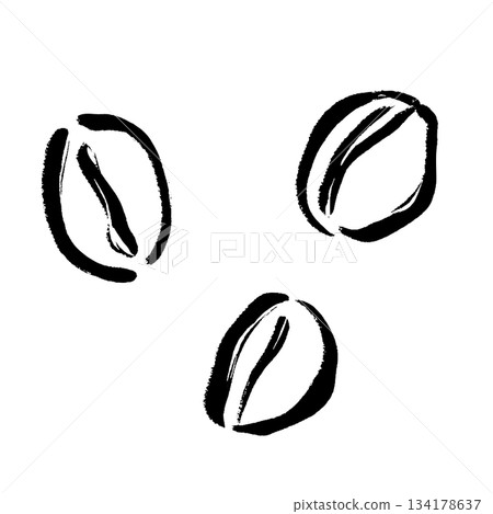 手繪咖啡豆插圖,筆觸流暢 手繪咖啡豆插圖,筆觸流暢 134178637