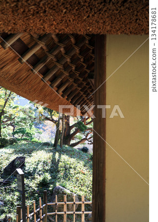 Thatched roof tea house Thatched roof tea house 134178681