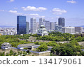 Osaka Castle tower and skyscrapers (Osaka City, Osaka Prefecture) 134179061