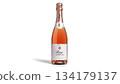Pink rosé champagne bottle isolated on white background 134179137