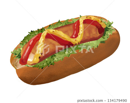 Hot Dog (with lettuce) 134179490
