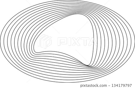 Oval round shape with wavy dynamic line. Frame border Oval round shape with wavy dynamic line. Frame border 134179797