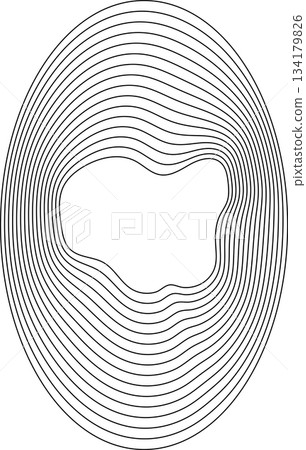 Oval round shape with wavy dynamic line. Frame border Oval round shape with wavy dynamic line. Frame border 134179826