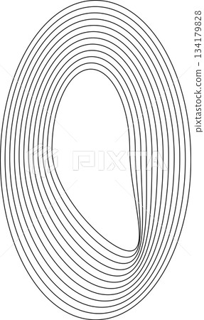 Oval round shape with wavy dynamic line. Frame border Oval round shape with wavy dynamic line. Frame border 134179828
