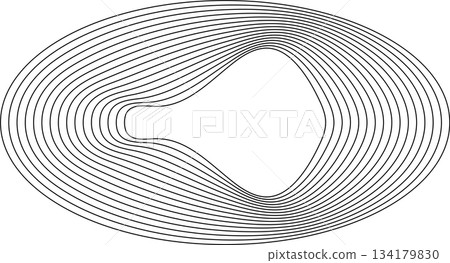 Oval round shape with wavy dynamic line. Frame border Oval round shape with wavy dynamic line. Frame border 134179830